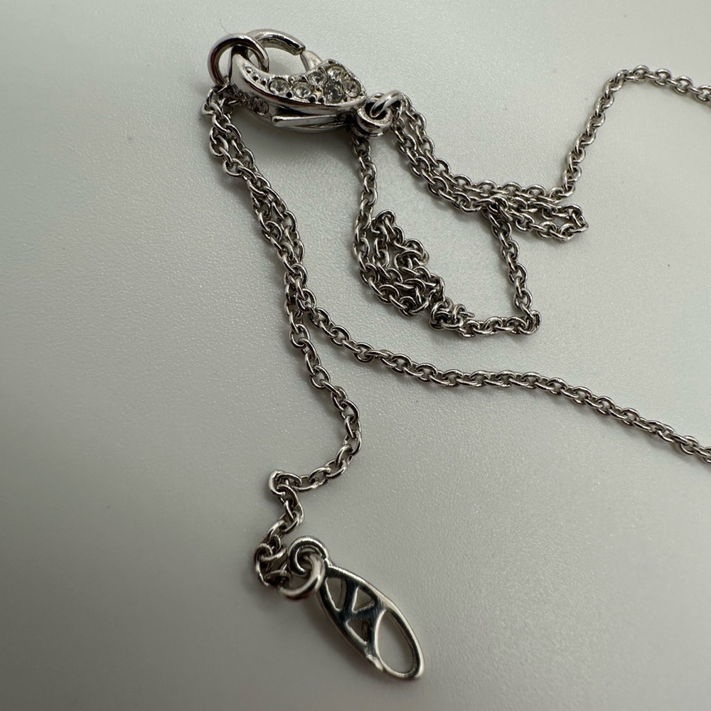 ‘Z’ Signed Silver Tone Interlocking Ring Rhinesto… - image 5